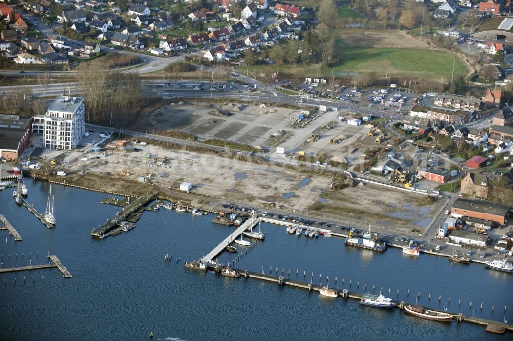 Aerial image Lübeck - Residential construction site with multi-family housing development- on the Auf dem Baggersand in Travemuende in the state Schleswig-Holstein, Germany