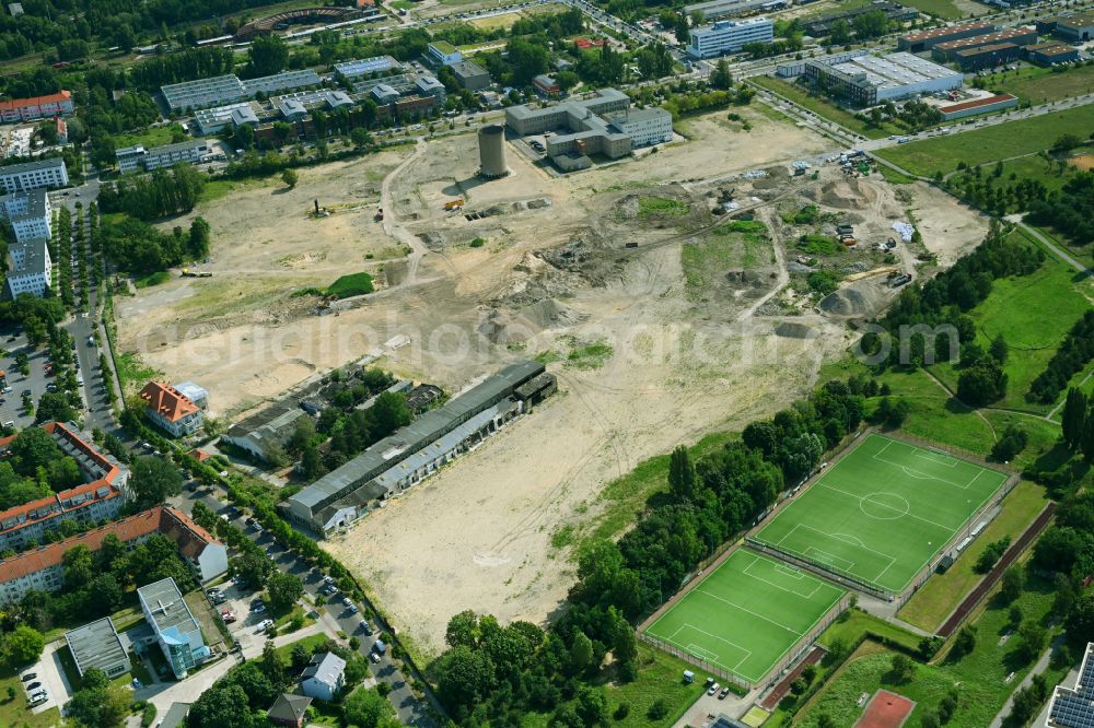 Aerial photograph Berlin - Residential construction site with multi-family housing development- on street Gross-Berliner Damm - Segelfliegerdamm in the district Johannisthal in Berlin, Germany