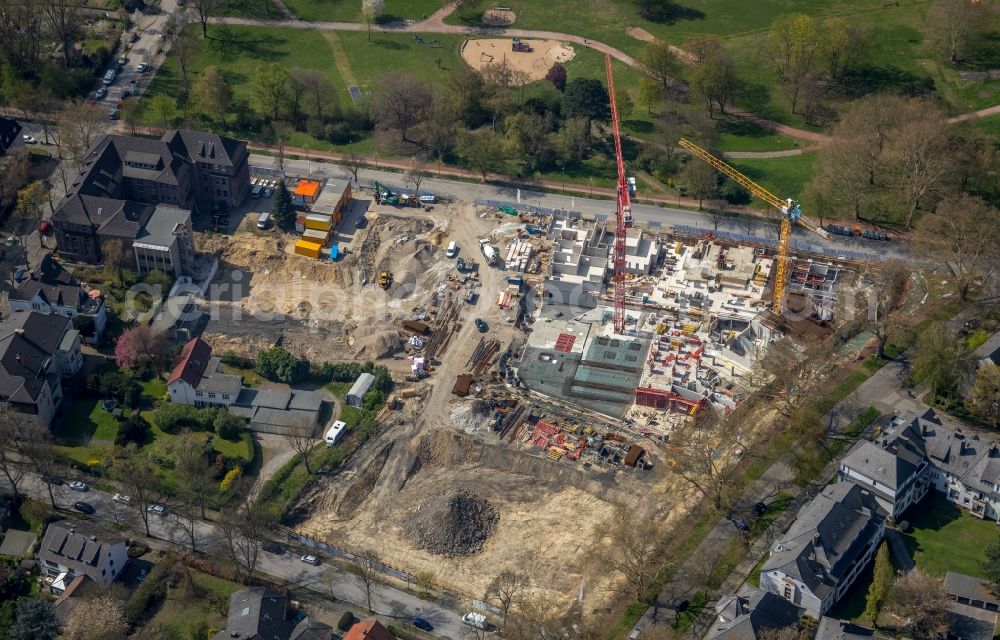 Bochum from the bird's eye view: Residential construction site with multi-family housing development- on the on Herderallee - Wielandstrasse - Lessingstrasse in Bochum in the state North Rhine-Westphalia, Germany