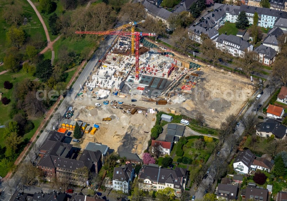 Aerial image Bochum - Residential construction site with multi-family housing development- on the on Herderallee - Wielandstrasse - Lessingstrasse in Bochum in the state North Rhine-Westphalia, Germany