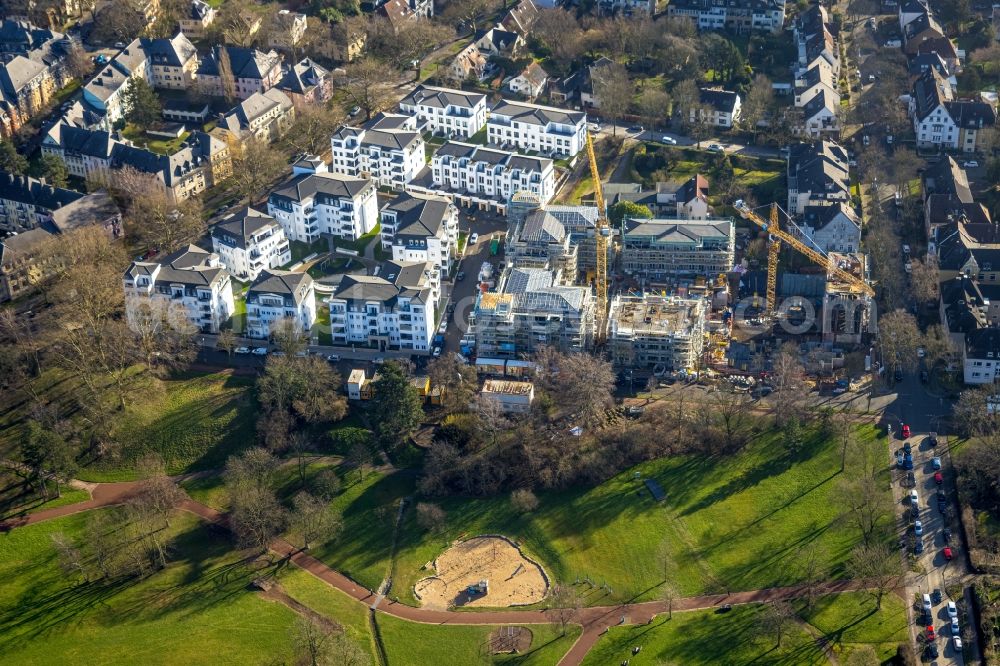 Bochum from the bird's eye view: Residential construction site with multi-family housing development- on the on Herderallee - Wielandstrasse - Lessingstrasse in Bochum in the state North Rhine-Westphalia, Germany