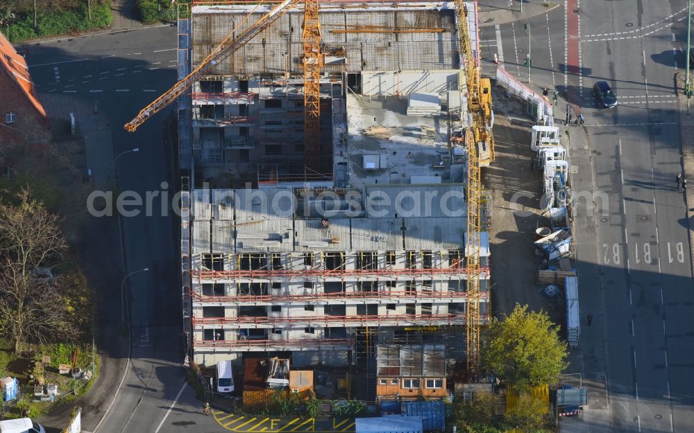 Potsdam from above - Residential construction site with multi-family housing development- on the on Breiten Strasse in the district Westliche Vorstadt in Potsdam in the state Brandenburg, Germany