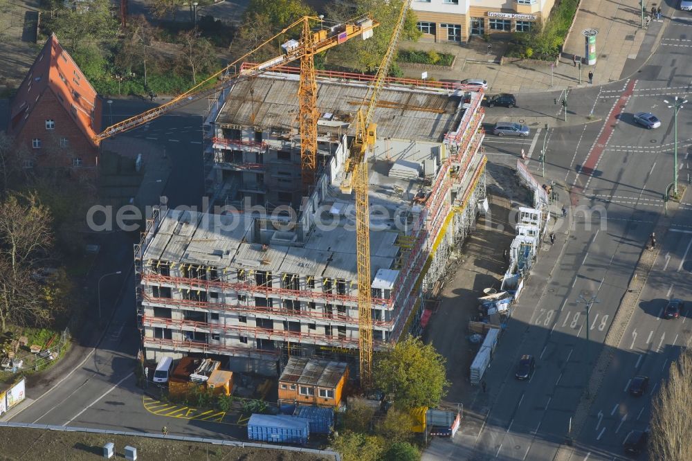 Aerial image Potsdam - Residential construction site with multi-family housing development- on the on Breiten Strasse in the district Westliche Vorstadt in Potsdam in the state Brandenburg, Germany