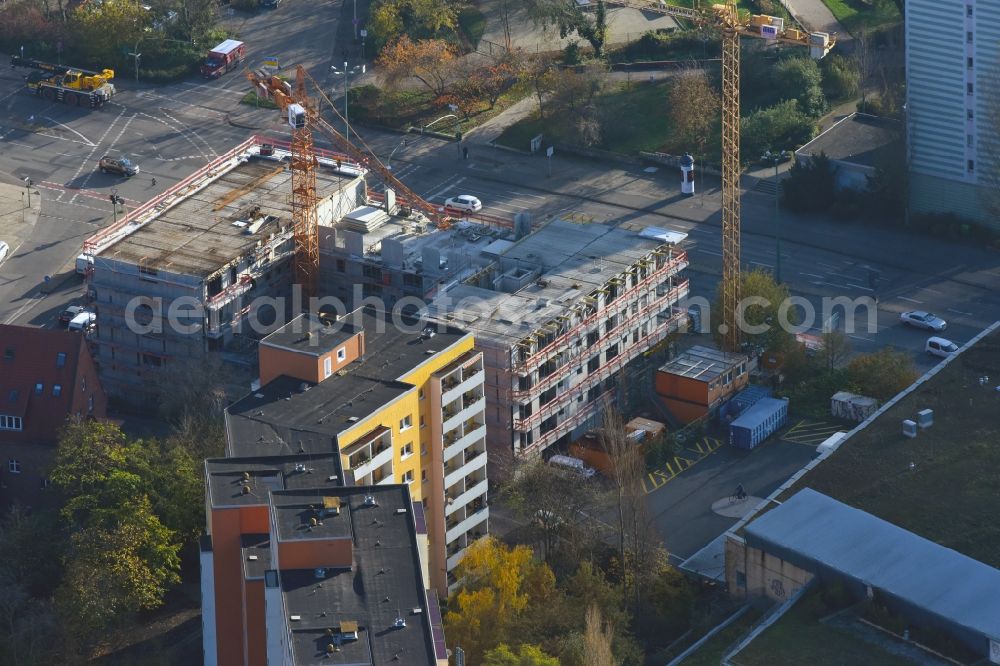 Aerial image Potsdam - Residential construction site with multi-family housing development- on the on Breiten Strasse in the district Westliche Vorstadt in Potsdam in the state Brandenburg, Germany