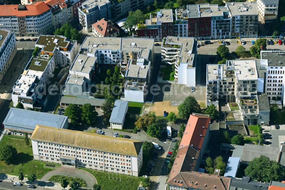 Aerial image Dresden - Residential construction site with multi-family housing development- on place Schuetzenplatz in Dresden in the state Saxony, Germany