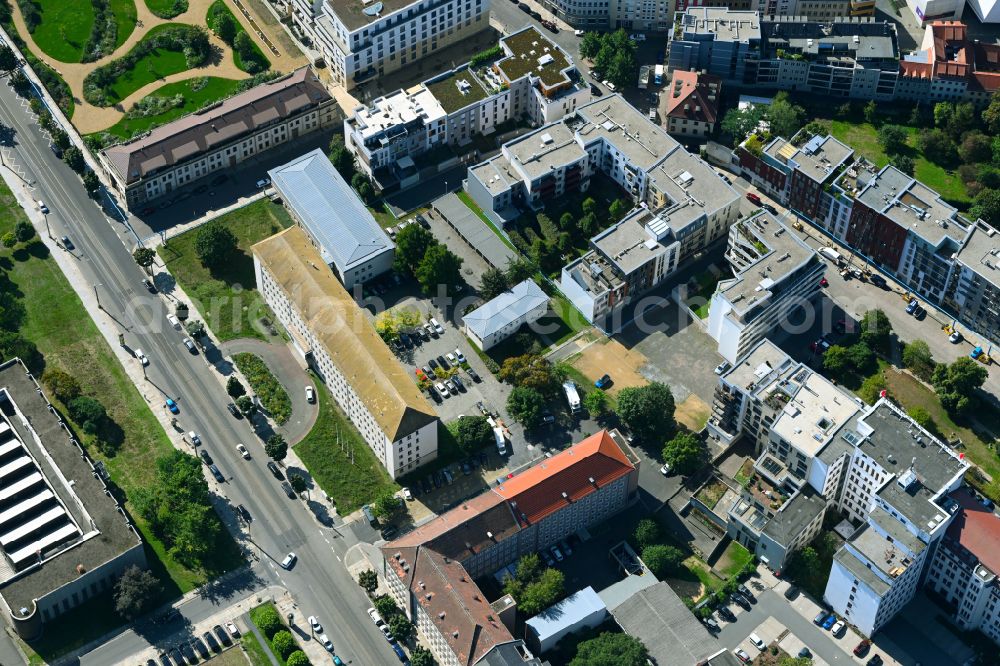 Aerial photograph Dresden - Residential construction site with multi-family housing development- on place Schuetzenplatz in Dresden in the state Saxony, Germany