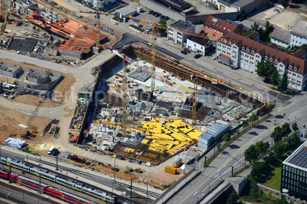 Aerial photograph Regensburg - Residential construction site with multi-family housing development- on the Das DOeRNBERG on Kumpfmuehler Strasse corner Friedrich-Niedermeyer-Strasse in the district Kumpfmuehl-Ziegetsdorf-Neupruell in Regensburg in the state Bavaria, Germany