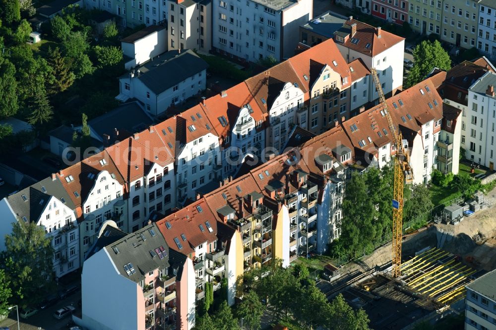 Rostock from above - Residential construction site with multi-family housing development- on the Eschenstrasse in Rostock in the state Mecklenburg - Western Pomerania, Germany