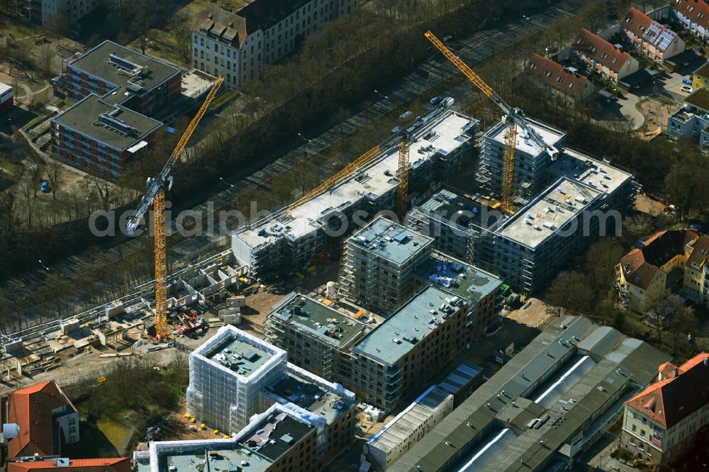 Aerial photograph Nürnberg - Residential construction site with multi-family housing development- on Europaplatz in the district Sankt Jobst in Nuremberg in the state Bavaria, Germany