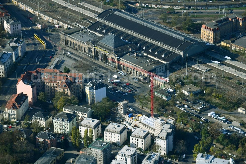 Dresden from above - Residential construction site with multi-family housing development- on the Dr.-Friedrich-Wolf-Strasse in Dresden in the state Saxony, Germany