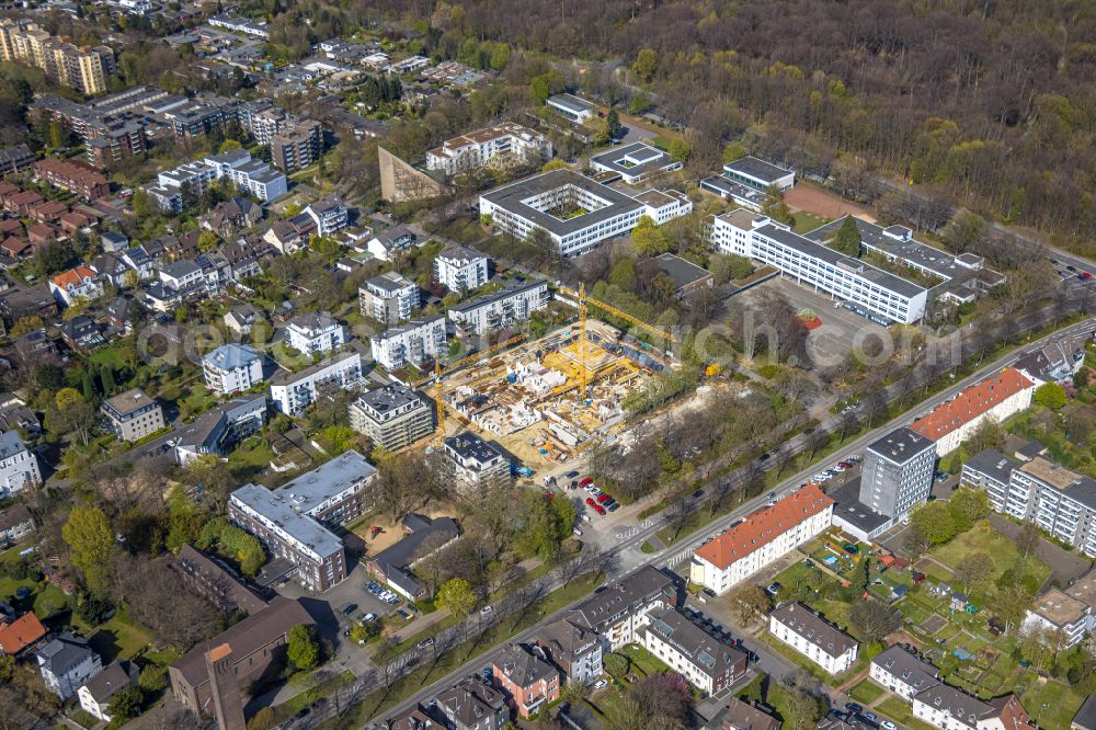 Aerial image Gelsenkirchen - Residential construction site with multi-family housing development- on the Goldbergstrasse in the district Buer in Gelsenkirchen at Ruhrgebiet in the state North Rhine-Westphalia, Germany