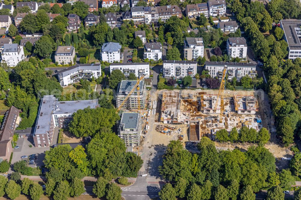 Aerial photograph Gelsenkirchen - Residential construction site with multi-family housing development- on the Goldbergstrasse in the district Buer in Gelsenkirchen at Ruhrgebiet in the state North Rhine-Westphalia, Germany