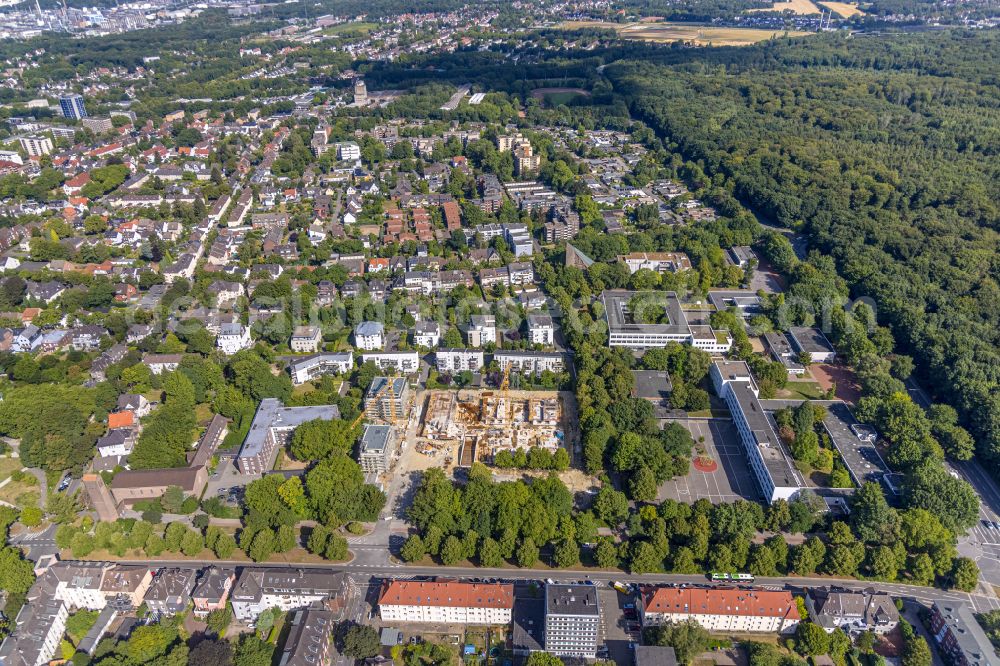 Gelsenkirchen from above - Residential construction site with multi-family housing development- on the Goldbergstrasse in the district Buer in Gelsenkirchen at Ruhrgebiet in the state North Rhine-Westphalia, Germany