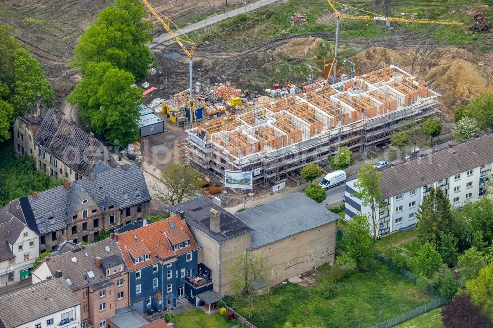 Aerial photograph Gladbeck - Residential construction site with multi-family housing development- on the on Bohnekampstrasse in Gladbeck at Ruhrgebiet in the state North Rhine-Westphalia, Germany