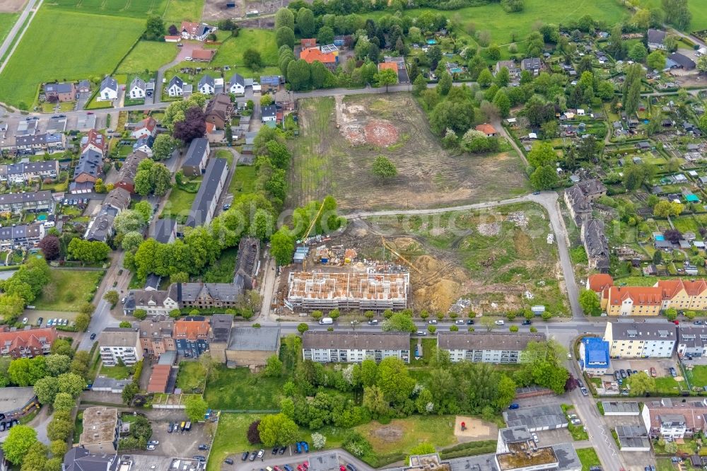 Aerial photograph Gladbeck - Residential construction site with multi-family housing development- on the on Bohnekampstrasse in Gladbeck at Ruhrgebiet in the state North Rhine-Westphalia, Germany