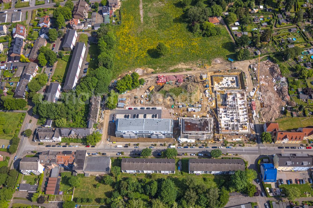 Gladbeck from the bird's eye view: Residential construction site with multi-family housing development- on Bohnekampstrasse in Gladbeck at Ruhrgebiet in the state North Rhine-Westphalia, Germany