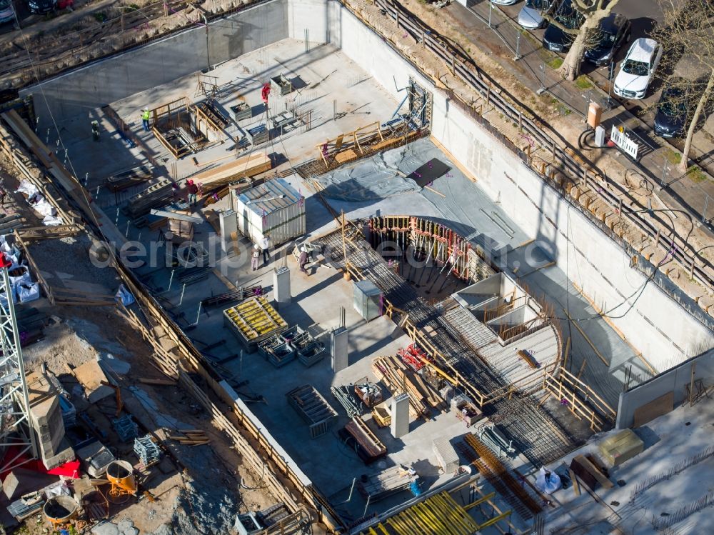 Leipzig from above - Residential construction site with multi-family housing development- on the Grassistrasse corner Haydnstrasse in Leipzig in the state Saxony, Germany