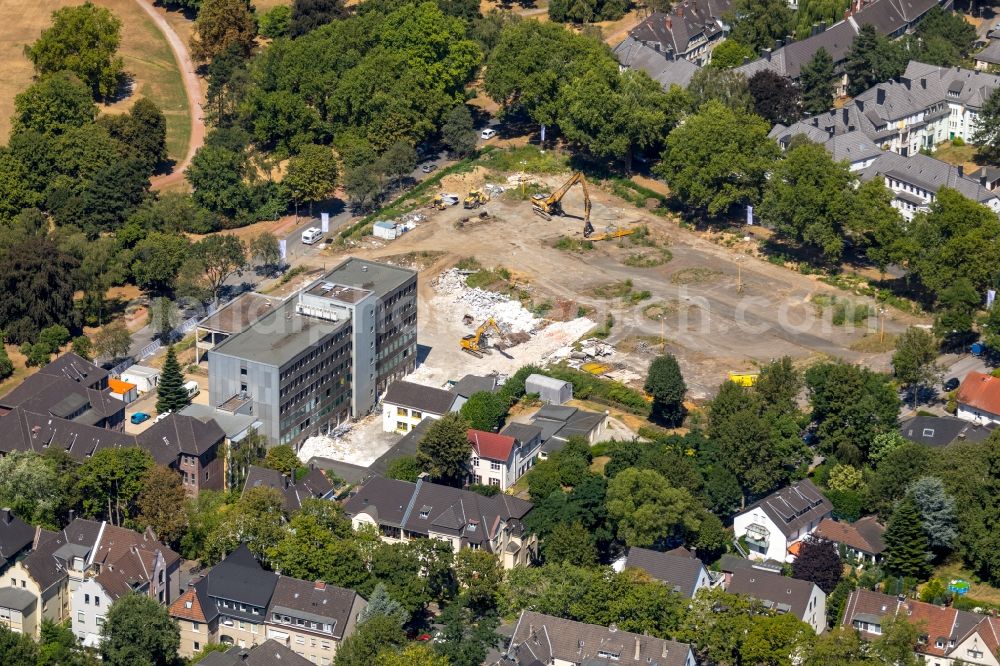 Bochum from above - Residential construction site with multi-family housing development- on the on Herderallee - Wielandstrasse - Lessingstrasse in Bochum in the state North Rhine-Westphalia, Germany