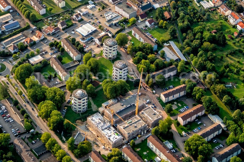 Aerial photograph Lahr/Schwarzwald - Residential construction site with multi-family housing development- on the on Kanadaring in Lahr/Schwarzwald in the state Baden-Wurttemberg, Germany