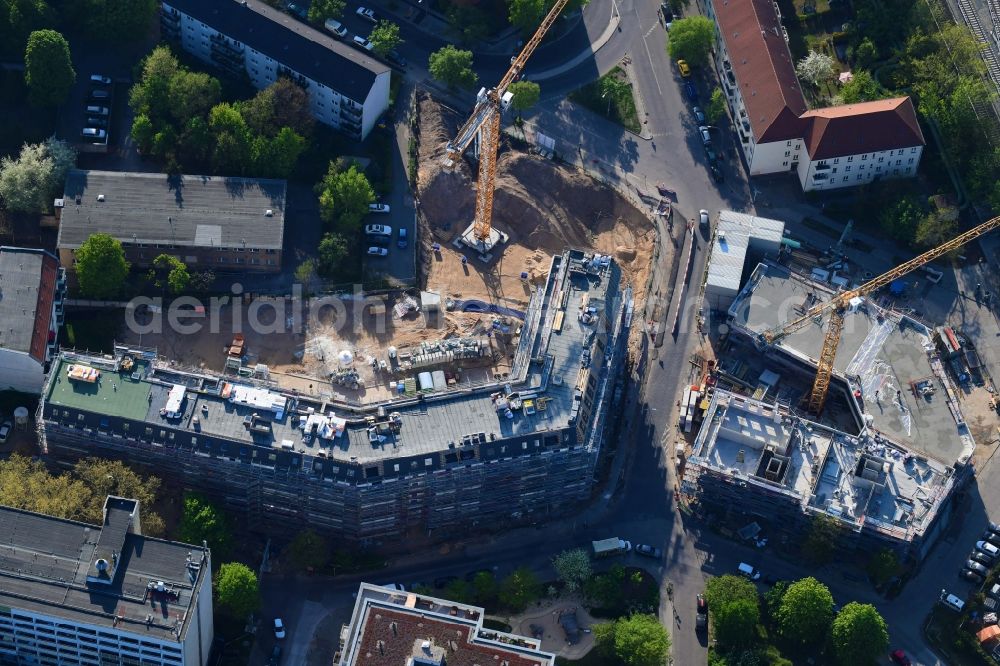 Aerial image Berlin - Residential construction site with multi-family housing development- on the Rosenfelder Ring corner Skandinavische Strasse in the district Lichtenberg in Berlin, Germany