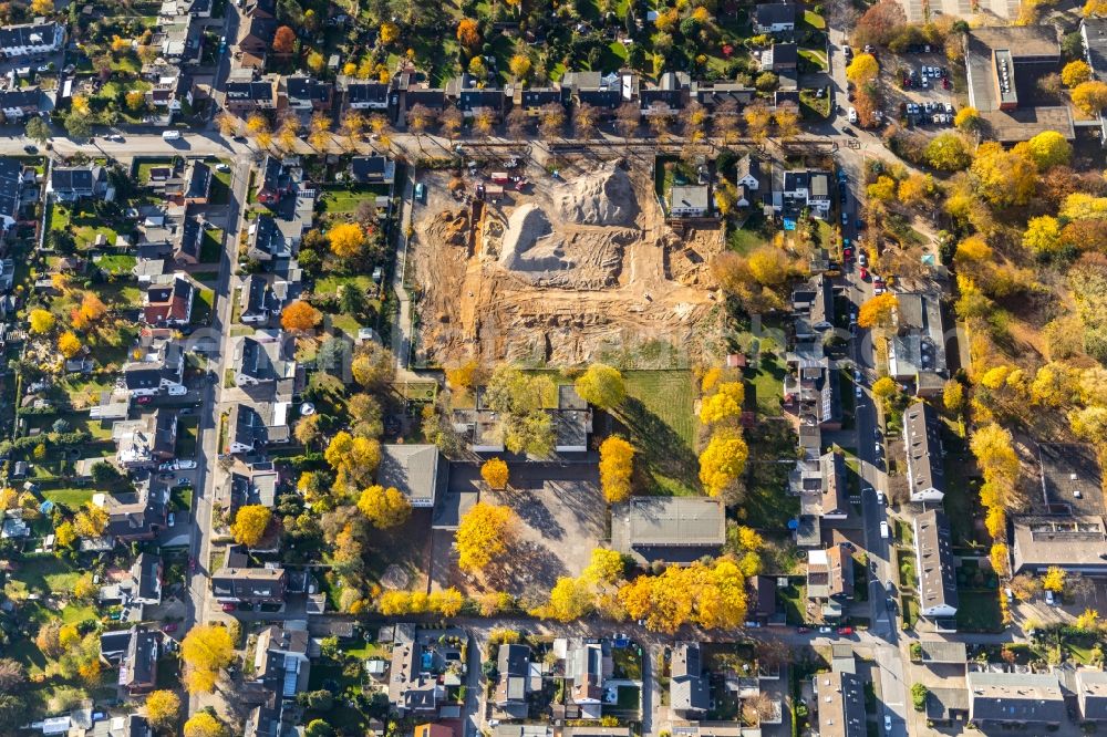 Aerial image Duisburg - Residential construction site with multi-family housing development- on the Luederitzallee in Duisburg in the state North Rhine-Westphalia, Germany