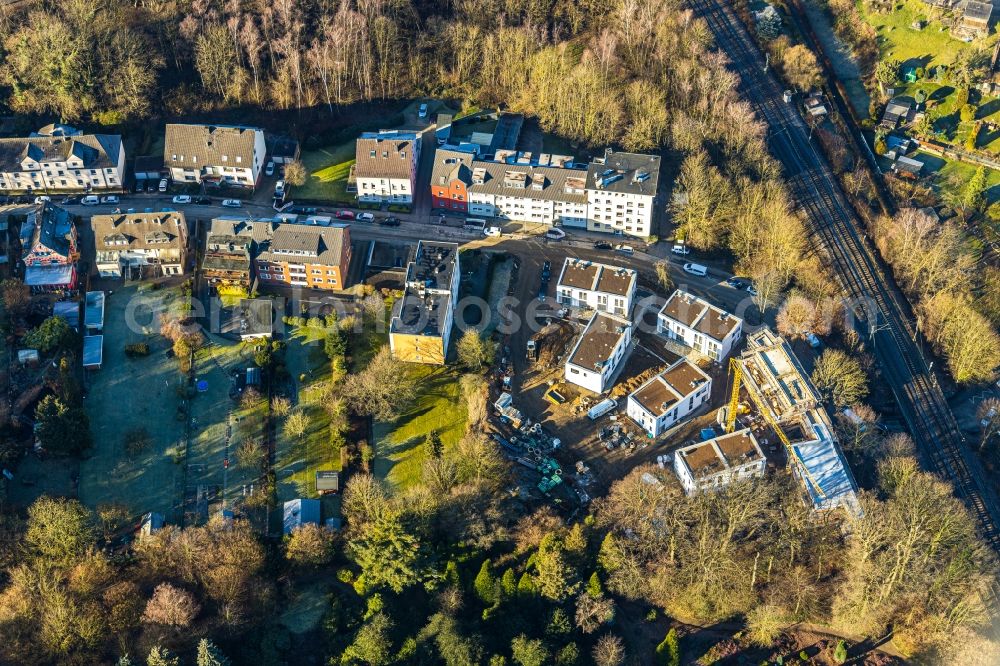 Aerial image Witten - Residential construction site with multi-family housing development- on Ledderken in Witten in the state North Rhine-Westphalia, Germany