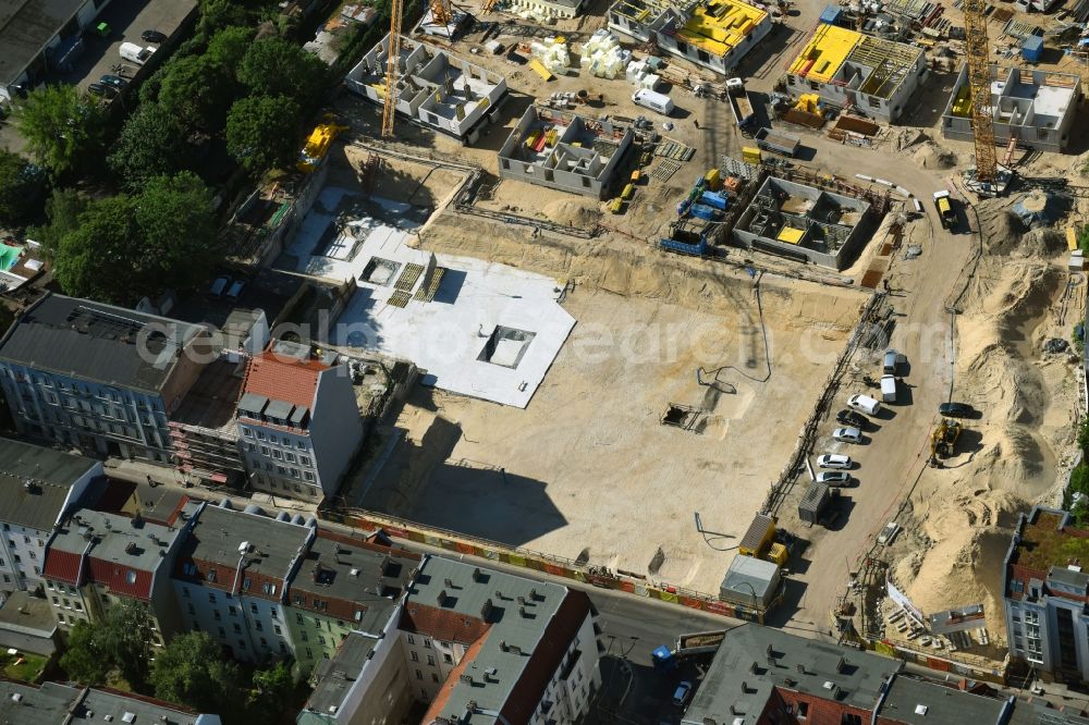 Berlin from above - Construction side Residential area of the multi-family house settlement Das Lichtenhain of BUWOG Group in the district Lichtenberg in Berlin, Germany