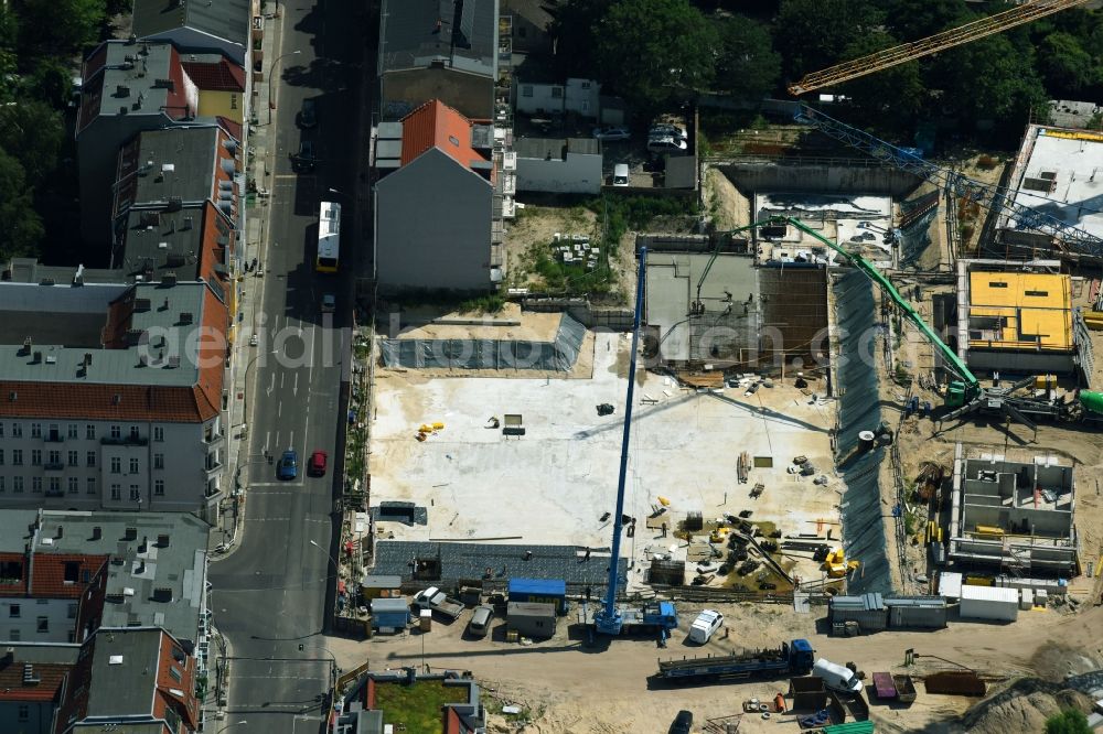 Berlin from above - Construction side Residential area of the multi-family house settlement Das Lichtenhain of BUWOG Group in the district Lichtenberg in Berlin, Germany