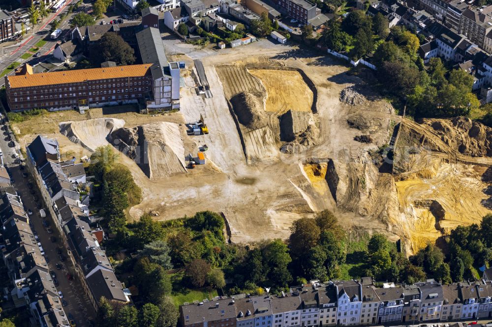 Aerial image Mönchengladbach - Residential construction site with multi-family housing development- Maria-Hilf-Terrassen on street Sandradstrasse in the district Gladbach in Moenchengladbach in the state North Rhine-Westphalia, Germany