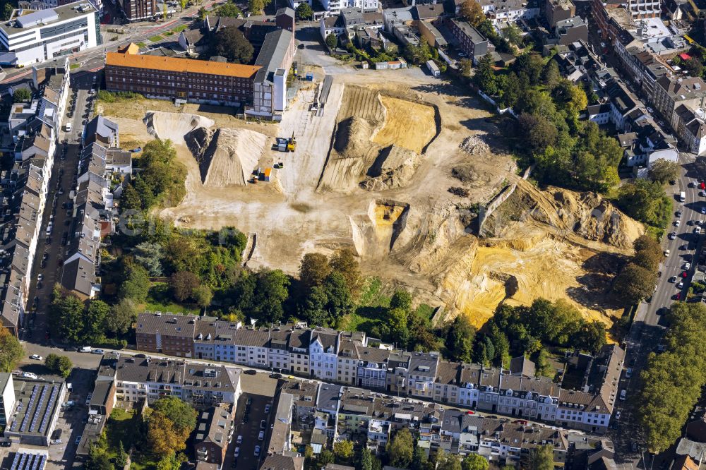 Aerial photograph Mönchengladbach - Residential construction site with multi-family housing development- Maria-Hilf-Terrassen on street Sandradstrasse in the district Gladbach in Moenchengladbach in the state North Rhine-Westphalia, Germany