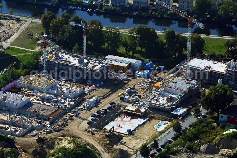 Aerial photograph Berlin - Residential construction site with multi-family housing development- Am Maselakepark in the district Spandau Hakenfelde in Berlin, Germany