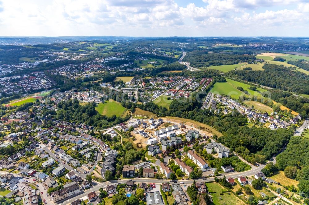 Gevelsberg from above - Residential construction site with multi-family housing development- on the An der Maus in the district Klostermark in Gevelsberg in the state North Rhine-Westphalia, Germany