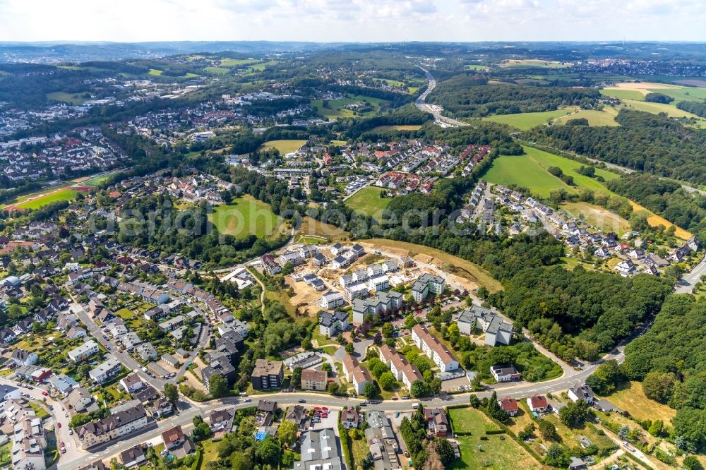 Gevelsberg from the bird's eye view: Residential construction site with multi-family housing development- on the An der Maus in the district Klostermark in Gevelsberg in the state North Rhine-Westphalia, Germany