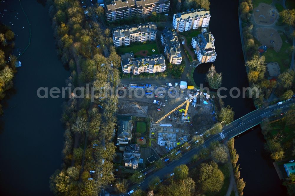 Hamburg from above - Residential construction site with multi-family housing development- on the Salomon-Heine-Weg - Meenkwiese in the district Eppendorf in Hamburg, Germany