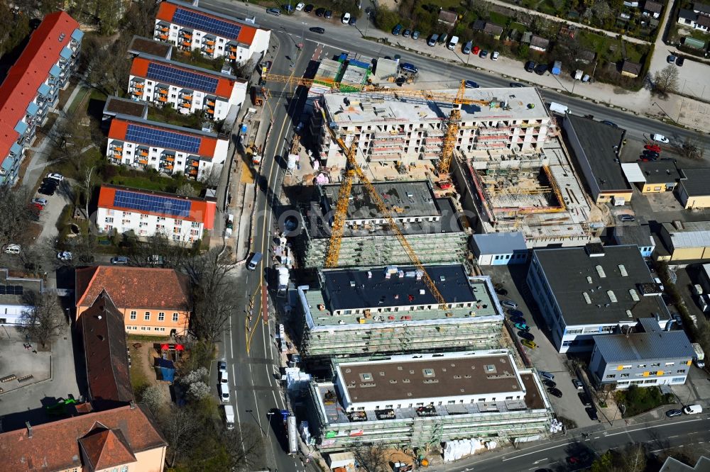 Nürnberg from above - Residential construction site with multi-family housing development Kieslingstrasse in the district Erlenstegen in Nuremberg in the state Bavaria, Germany