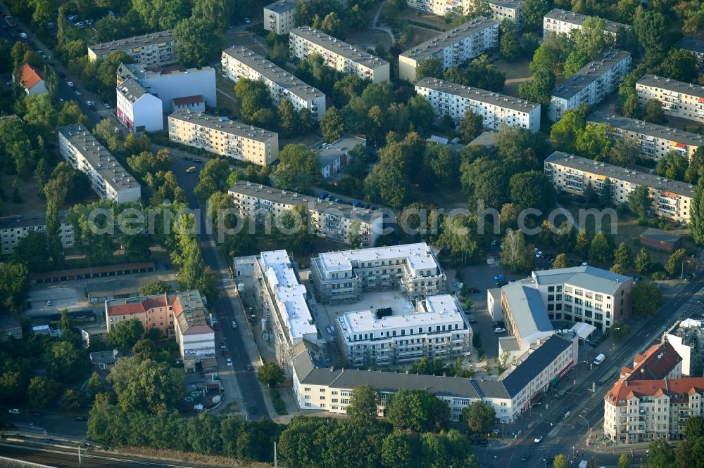 Berlin from the bird's eye view: Residential construction site with multi-family housing development- on the Alte Kaulsdorfer Strasse in the district Koepenick in Berlin, Germany