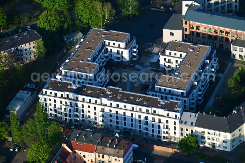 Berlin from the bird's eye view: Residential construction site with multi-family housing development- on the Alte Kaulsdorfer Strasse in the district Koepenick in Berlin, Germany