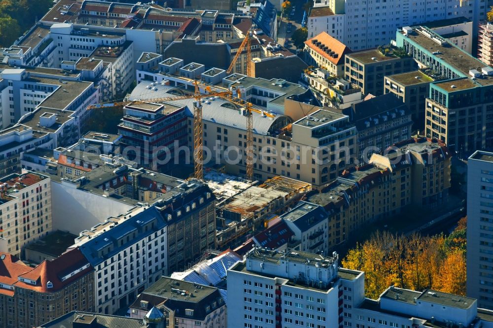 Aerial photograph Berlin - Residential construction site with multi-family housing development- on the PANDION WALL 18 on Wallstrasse in the district Mitte in Berlin, Germany