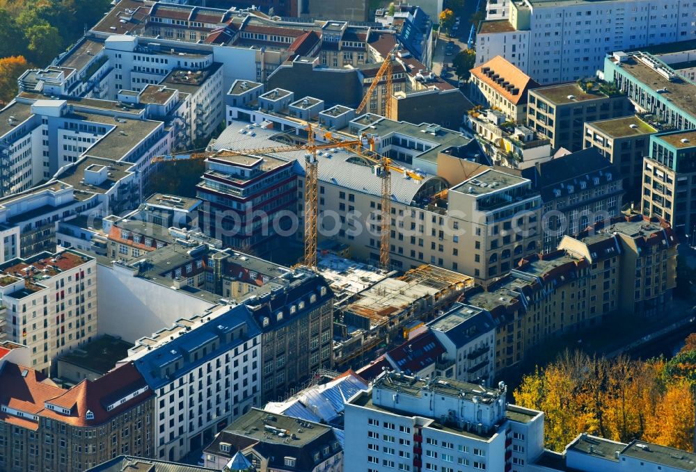 Berlin from above - Residential construction site with multi-family housing development- on the PANDION WALL 18 on Wallstrasse in the district Mitte in Berlin, Germany