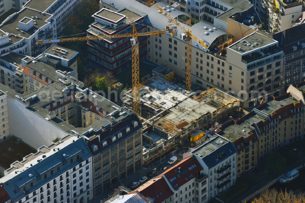 Aerial photograph Berlin - Residential construction site with multi-family housing development- on the PANDION WALL 18 on Wallstrasse in the district Mitte in Berlin, Germany