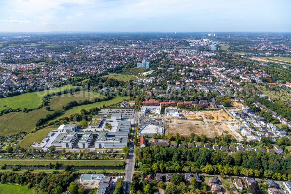 Aerial photograph Hamm - Residential construction site with multi-family housing development- at Paracelsuspark in Hamm in the state North Rhine-Westphalia, Germany