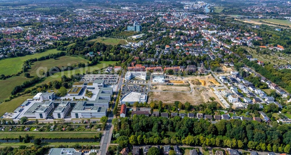 Hamm from above - Residential construction site with multi-family housing development- at Paracelsuspark in Hamm in the state North Rhine-Westphalia, Germany