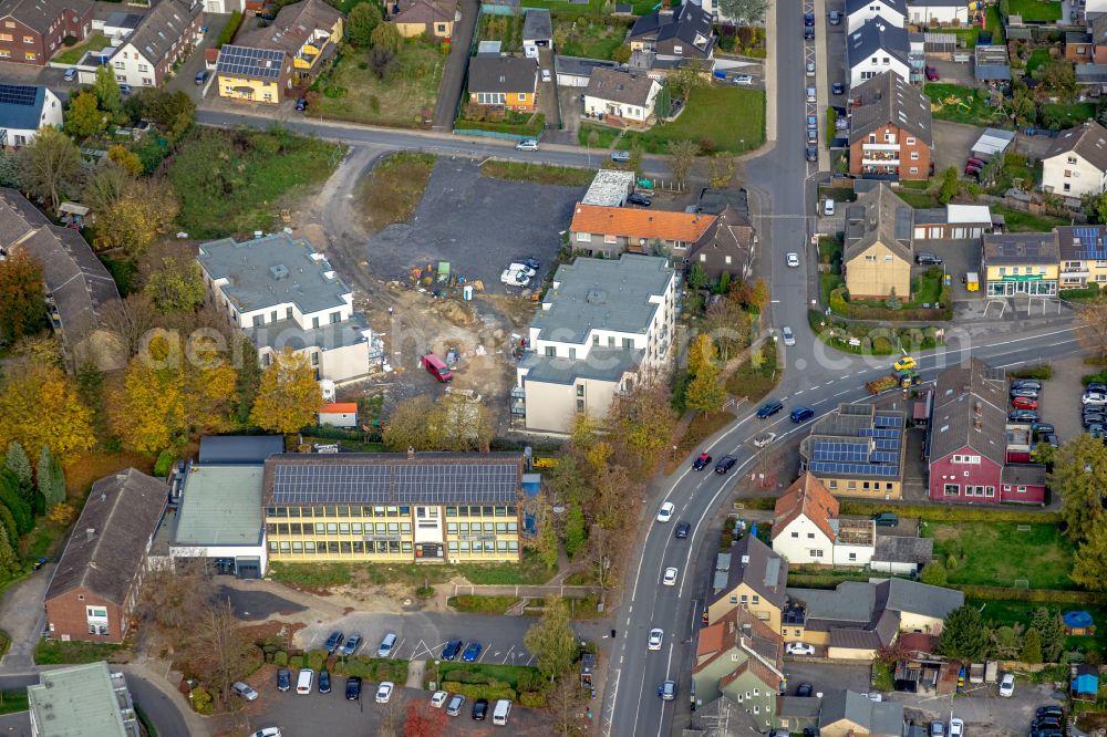 Bergkamen from above - Residential construction site with multi-family housing development- on the Preinstrasse - Jahnstrasse - Sugambrerstrasse in Bergkamen at Ruhrgebiet in the state North Rhine-Westphalia, Germany