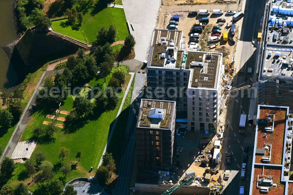 Aerial photograph Hamburg - Residential construction site with multi-family housing development- Quartier on Braakenhafen in Hamburg, Germany