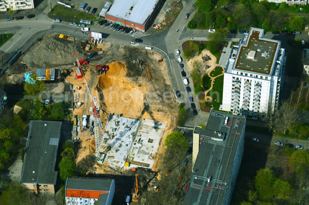 Aerial photograph Berlin - Residential construction site with multi-family housing development- on the Rosenfelder Ring corner Skandinavische Strasse in the district Lichtenberg in Berlin, Germany