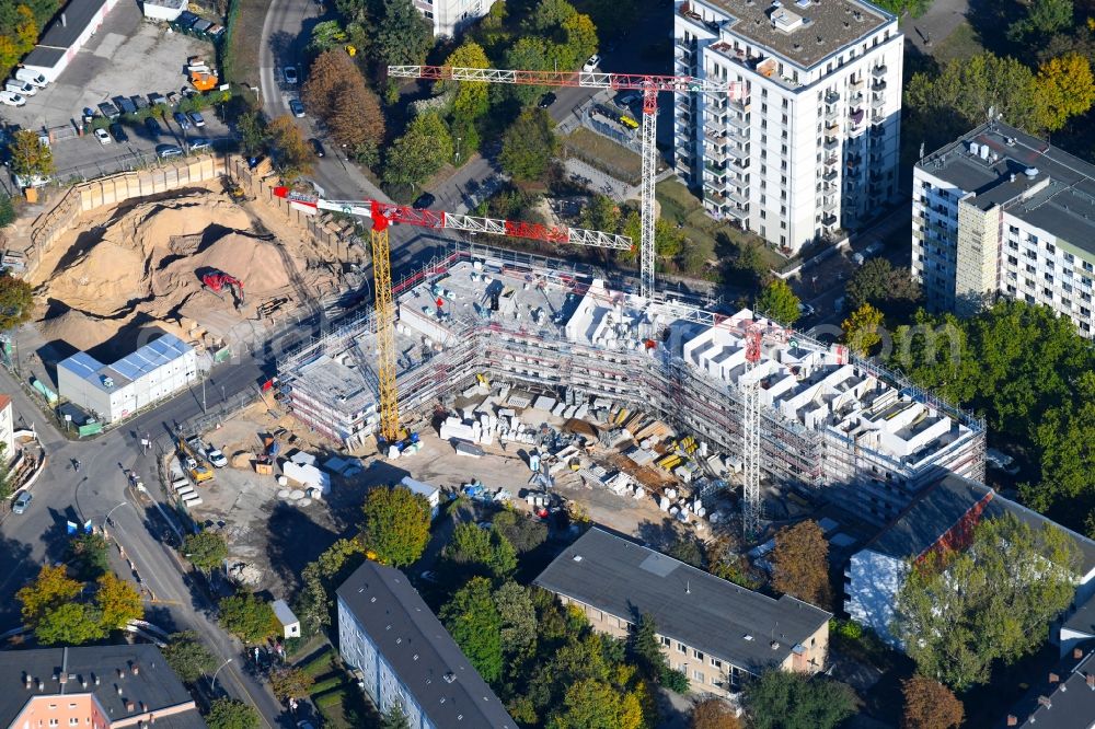 Aerial photograph Berlin - Residential construction site with multi-family housing development- on the Rosenfelder Ring corner Skandinavische Strasse in the district Lichtenberg in Berlin, Germany