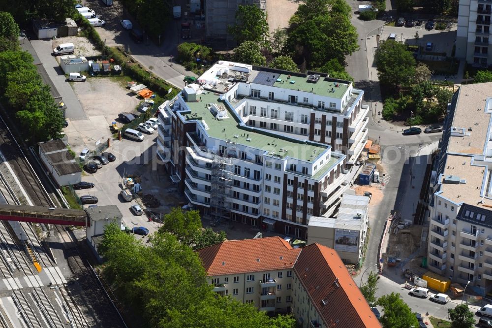 Aerial image Berlin - Residential construction site with multi-family housing development- on the Rosenfelder Ring corner Skandinavische Strasse in the district Lichtenberg in Berlin, Germany