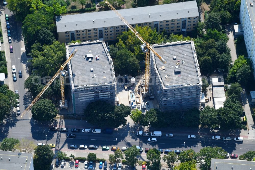 Aerial photograph Berlin - Residential construction site with multi-family housing development- on the Sewanstrasse - Salzmannstrasse - Huronseestrasse in the district Lichtenberg in Berlin, Germany