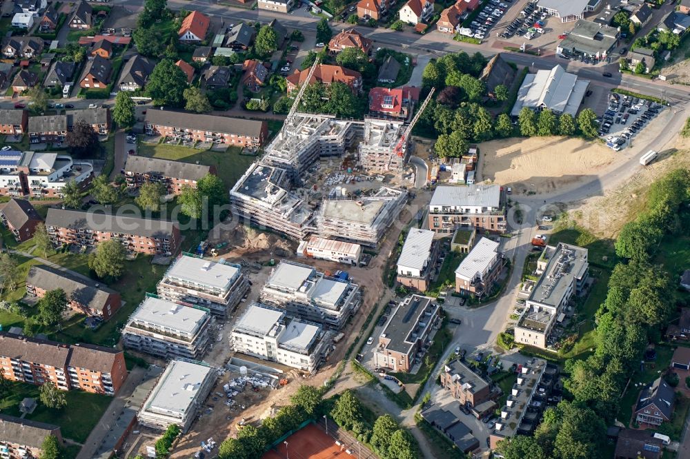 Aerial image Stade - Residential construction site with multi-family housing development- on the Siedestrasse in Stade in the state Lower Saxony, Germany