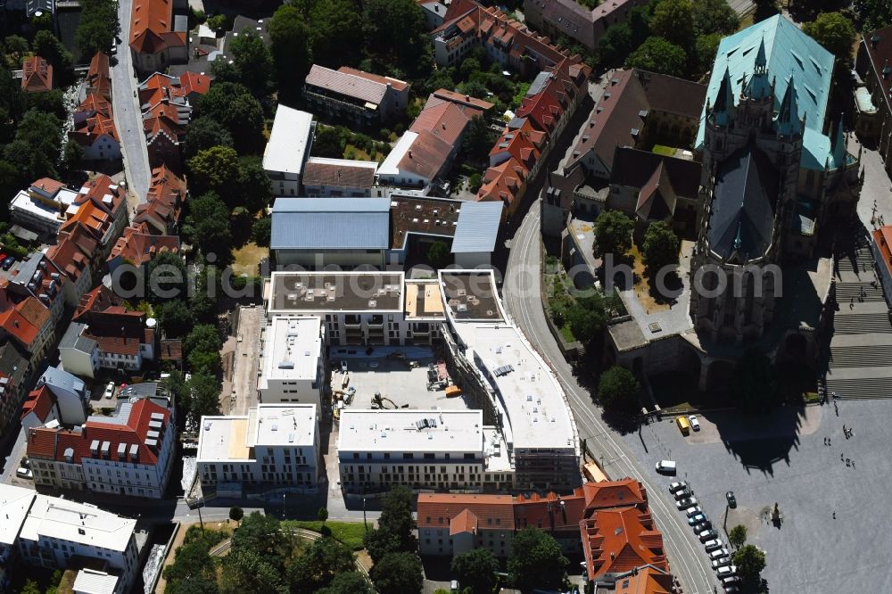 Erfurt from above - Residential construction site with multi-family housing development- on Domstrasse - An den Graden in the district Zentrum in Erfurt in the state Thuringia, Germany